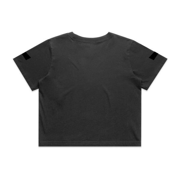 Corner Crop Tee Black Faded