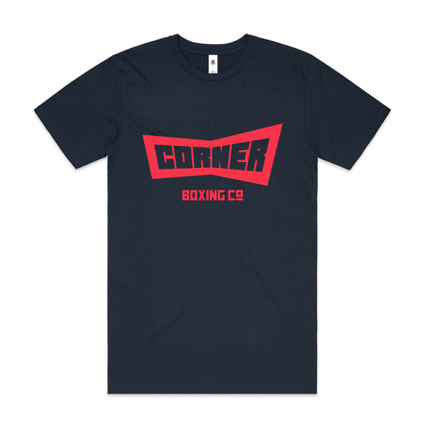 Corner Icon Tee Navy + Red